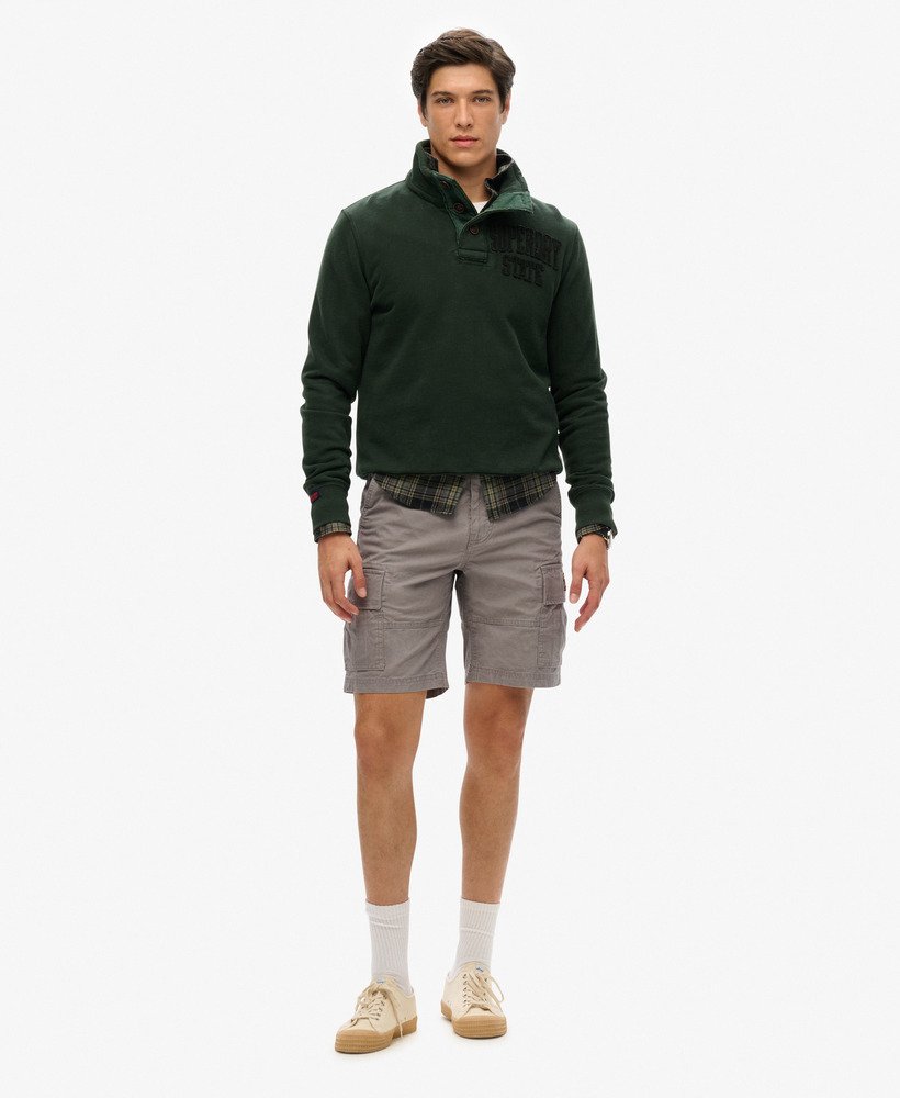 biologische katoenen cargo shorts in marineblauwgrijs