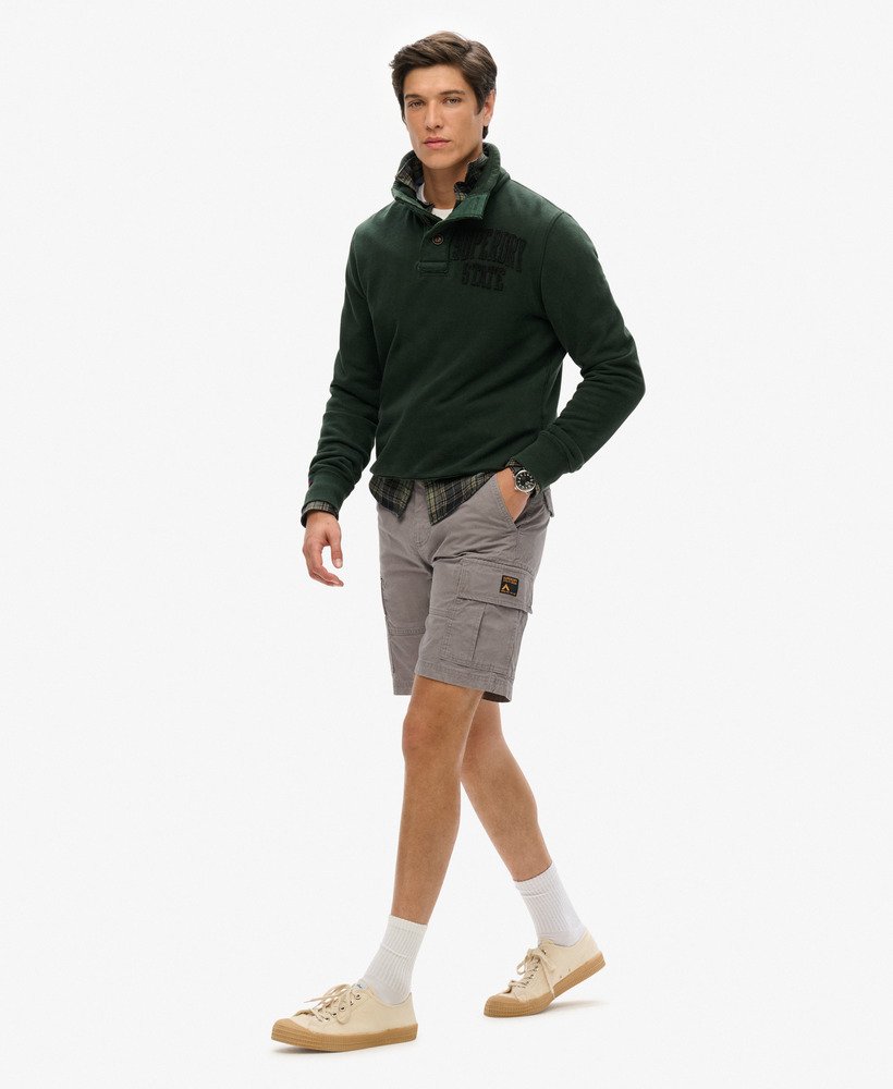 biologische katoenen cargo shorts in marineblauwgrijs