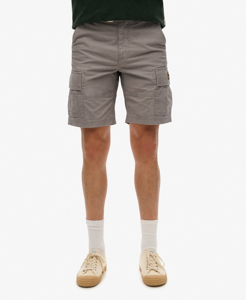 biologische katoenen cargo shorts in marineblauwgrijs