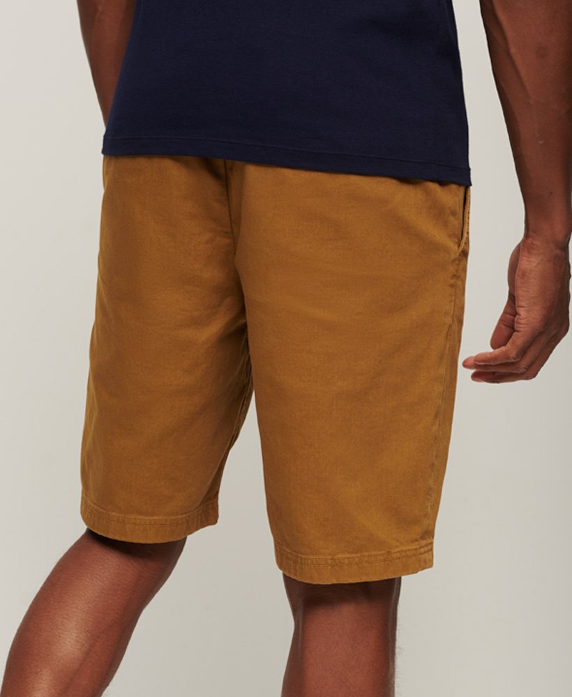 vintage officer chino shorts in zandsteenkleur.