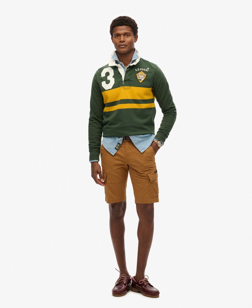 biologische katoenen cargo shorts in de kleur tabaksbruin van denim co.