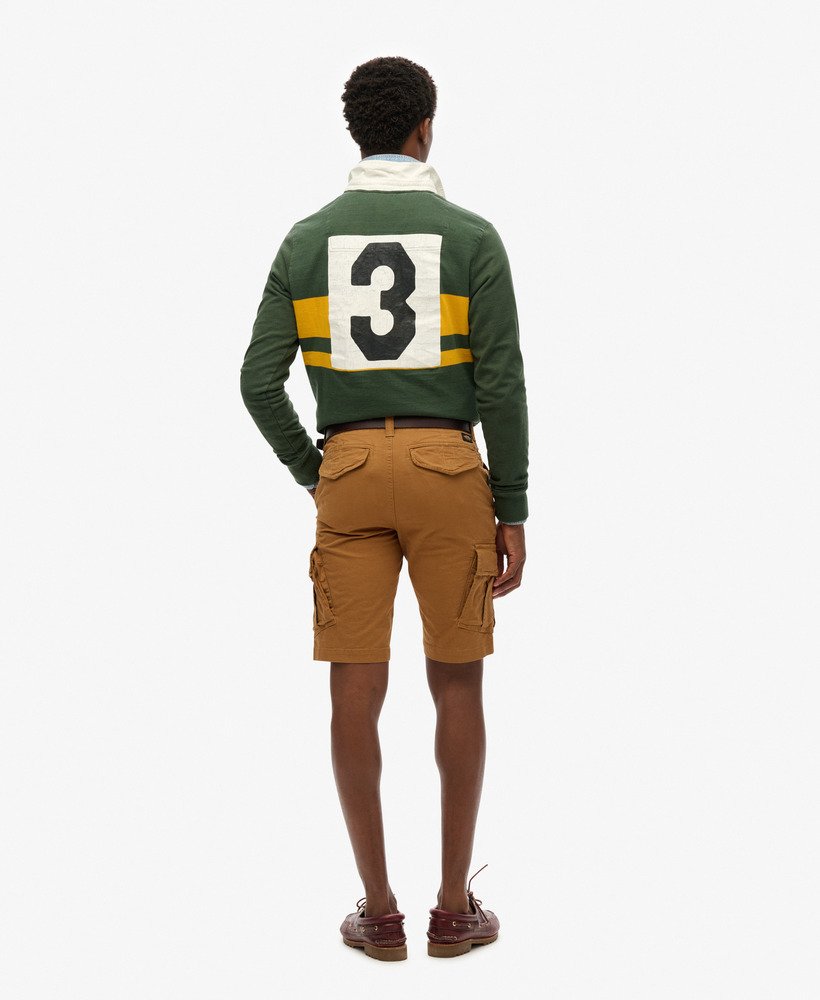 biologische katoenen cargo shorts in de kleur tabaksbruin van denim co.