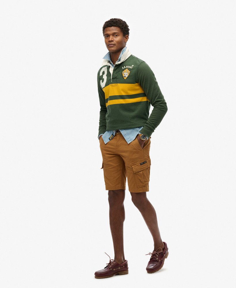 biologische katoenen cargo shorts in de kleur tabaksbruin van denim co.