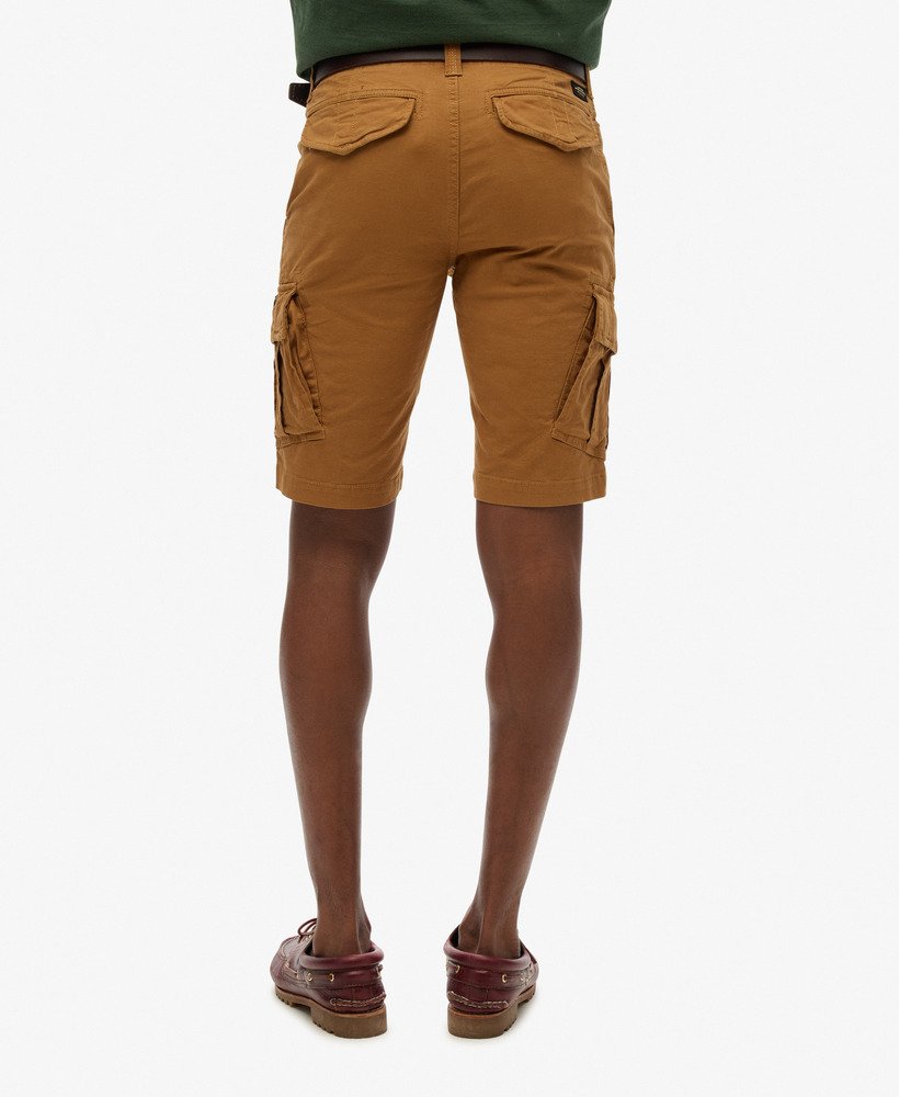 biologische katoenen cargo shorts in de kleur tabaksbruin van denim co.