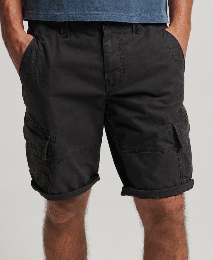 biologische katoenen cargo shorts in zwart
