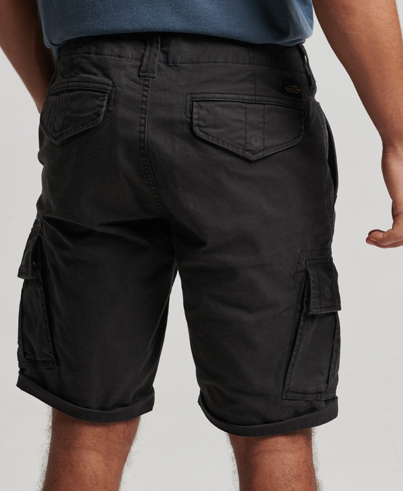biologische katoenen cargo shorts in zwart