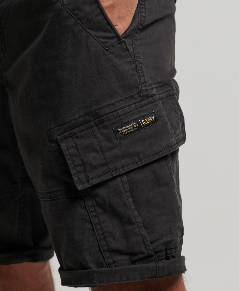 biologische katoenen cargo shorts in zwart