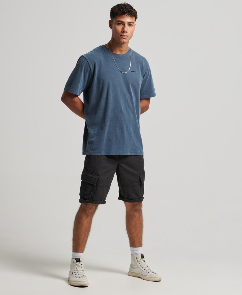 biologische katoenen cargo shorts in zwart