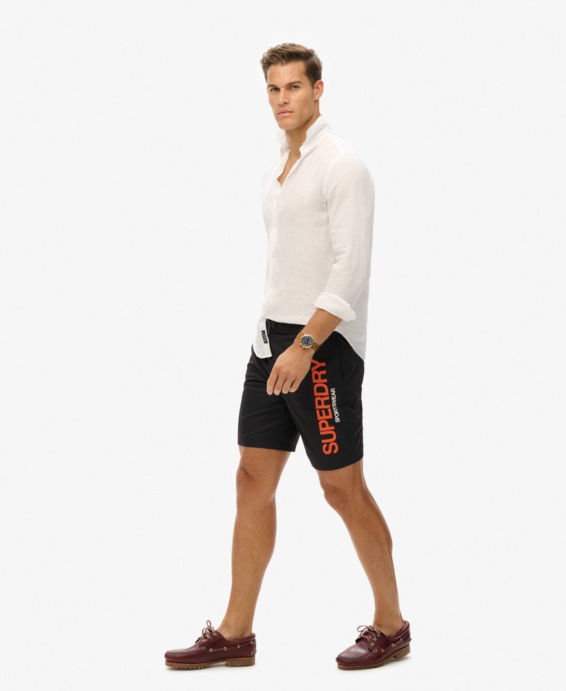 sportieve boardshorts van gerecycled materiaal in zwart