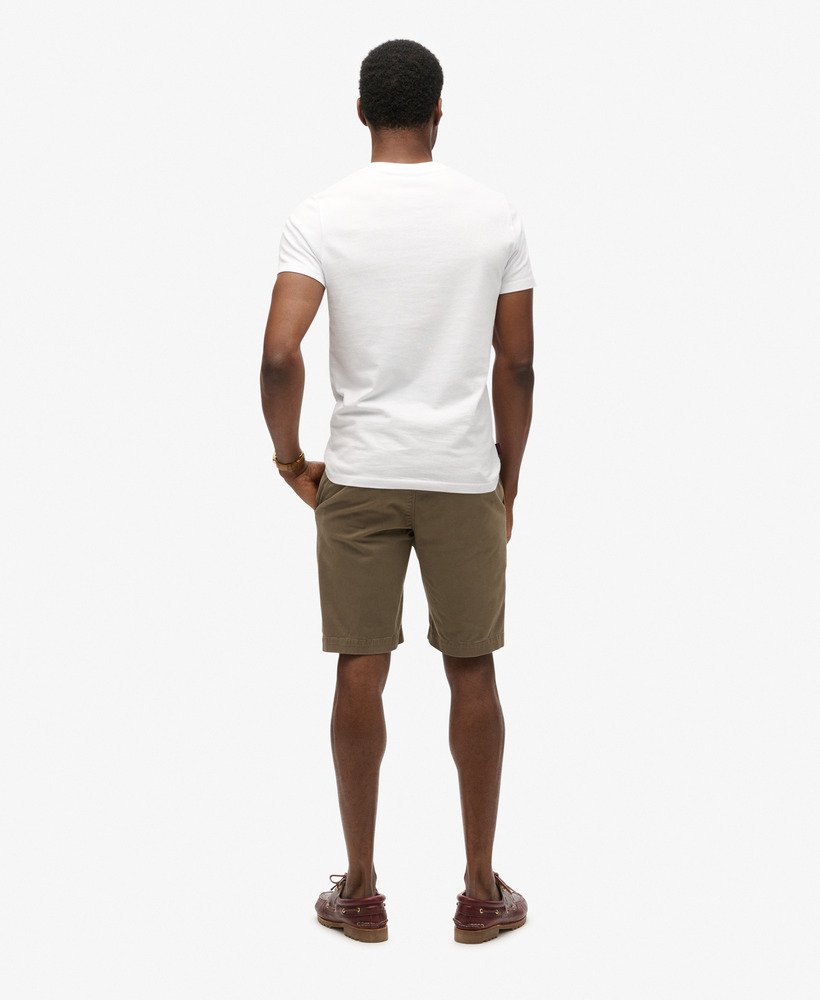 vintage chino shorts in stoffig olijfgroen