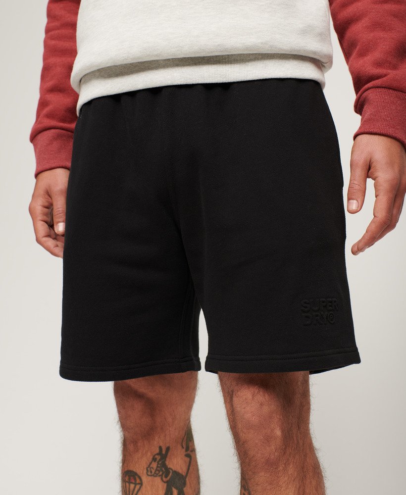 sportieve shorts met reliëfprint in zwart
