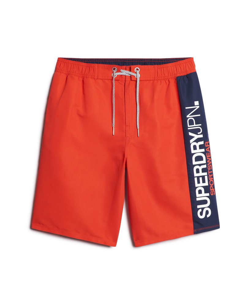sportkleding logo boardshorts van gerecycled materiaal 19 inch in appelrood