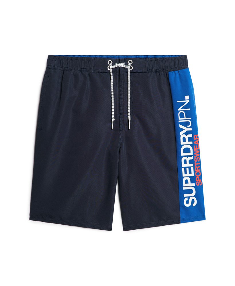sportswear logo 19 inch boardshorts van gerecycled materiaal in een prachtige marineblauwe kleur