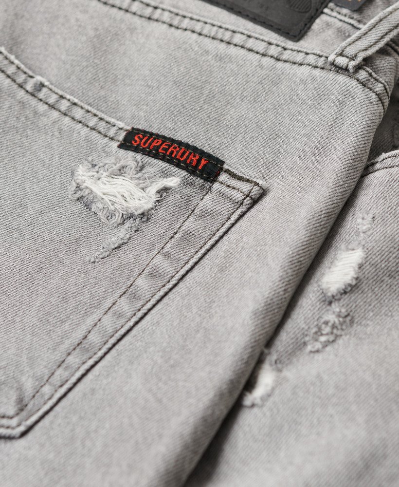 vintage rechte shorts in gewassen grijs