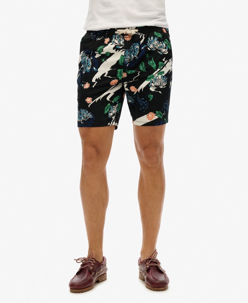 bermudashorts in aya black floral-stijl