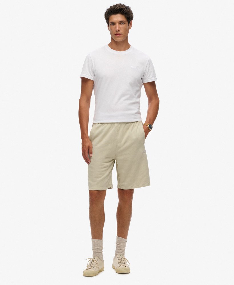 essential logo jersey shorts in licht steenbeige