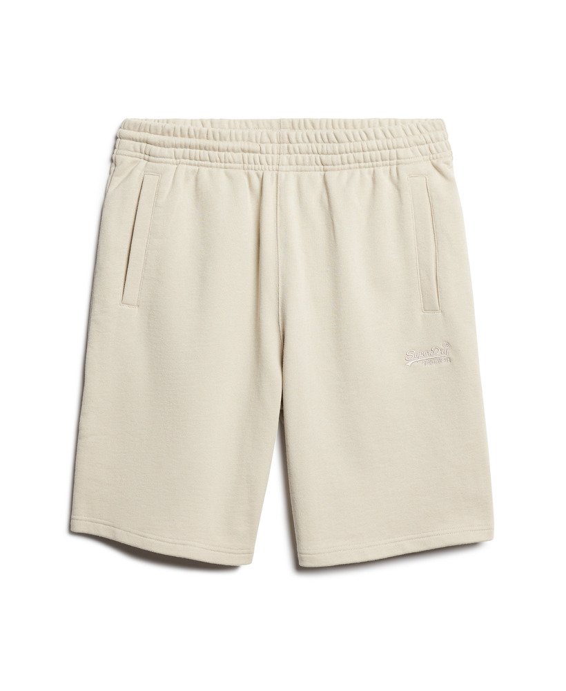essential logo jersey shorts in licht steenbeige