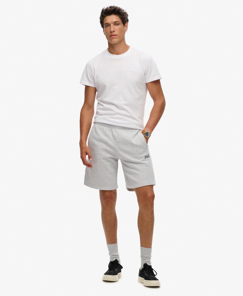 essential logo jersey shorts in glacier grey marl