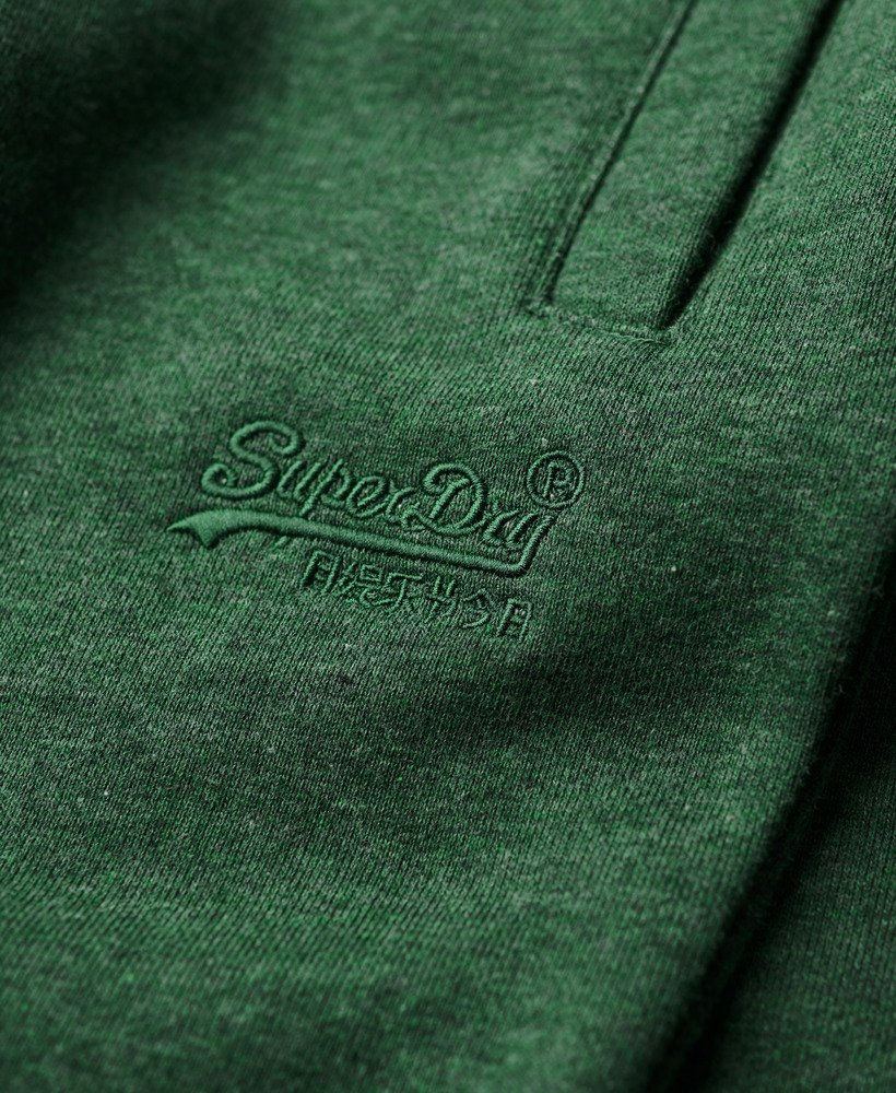 essential logo jersey shorts in heritage pine green marl