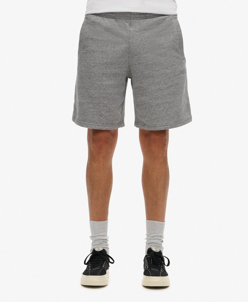 essential logo jersey shorts in donkergrijs gemêleerd