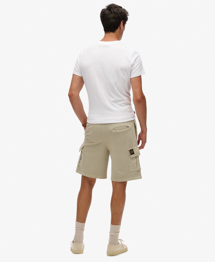 cargo shorts met contrasterende stiksels in gewassen pelikaanbeige