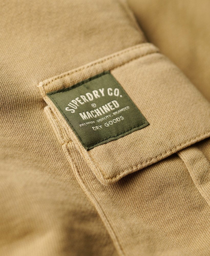 cargo shorts met contrasterende stiksels in gewassen cappuccino.