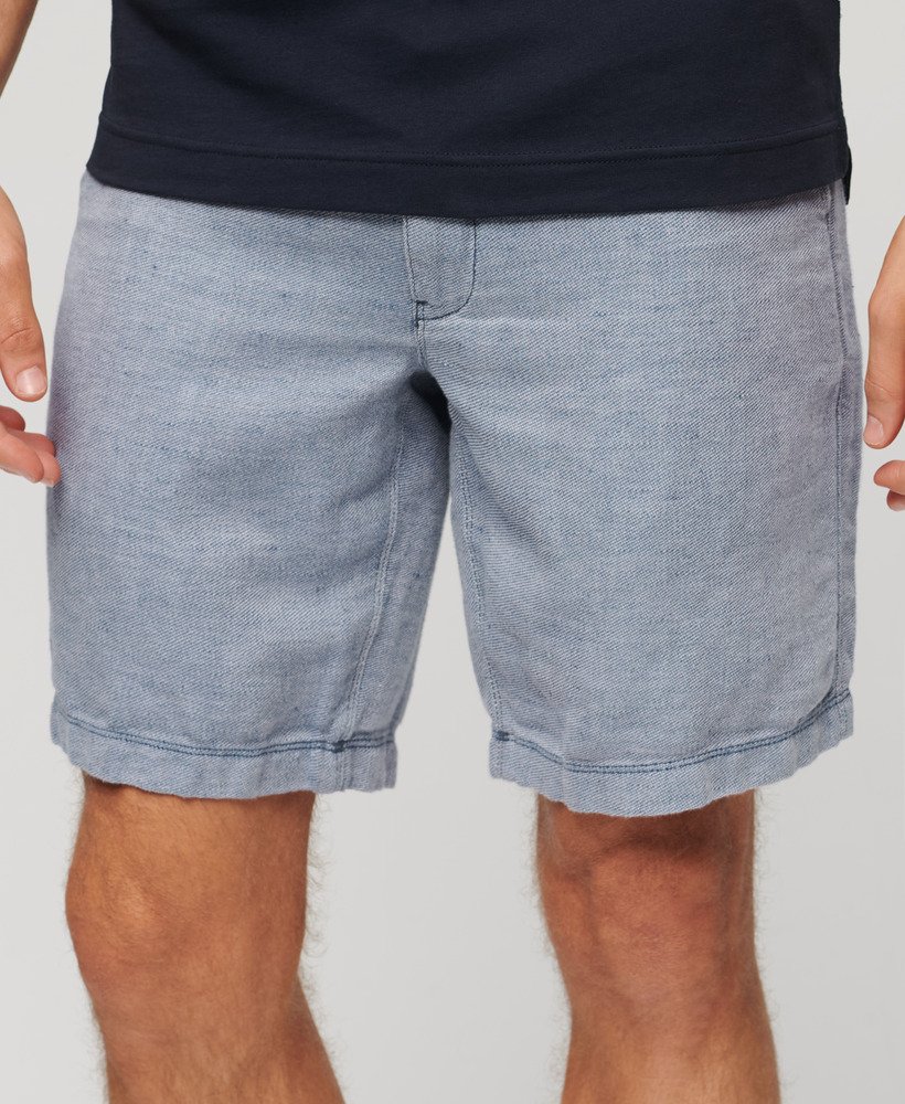 linnen shorts met trekkoord in navyoptic