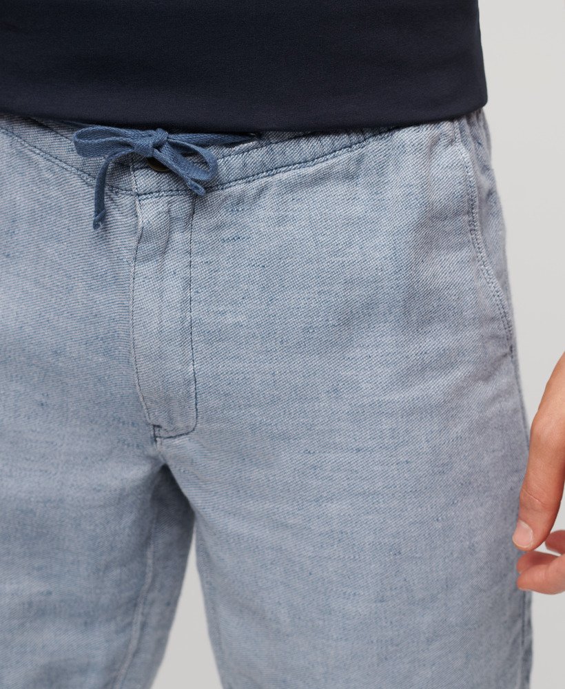 linnen shorts met trekkoord in navyoptic