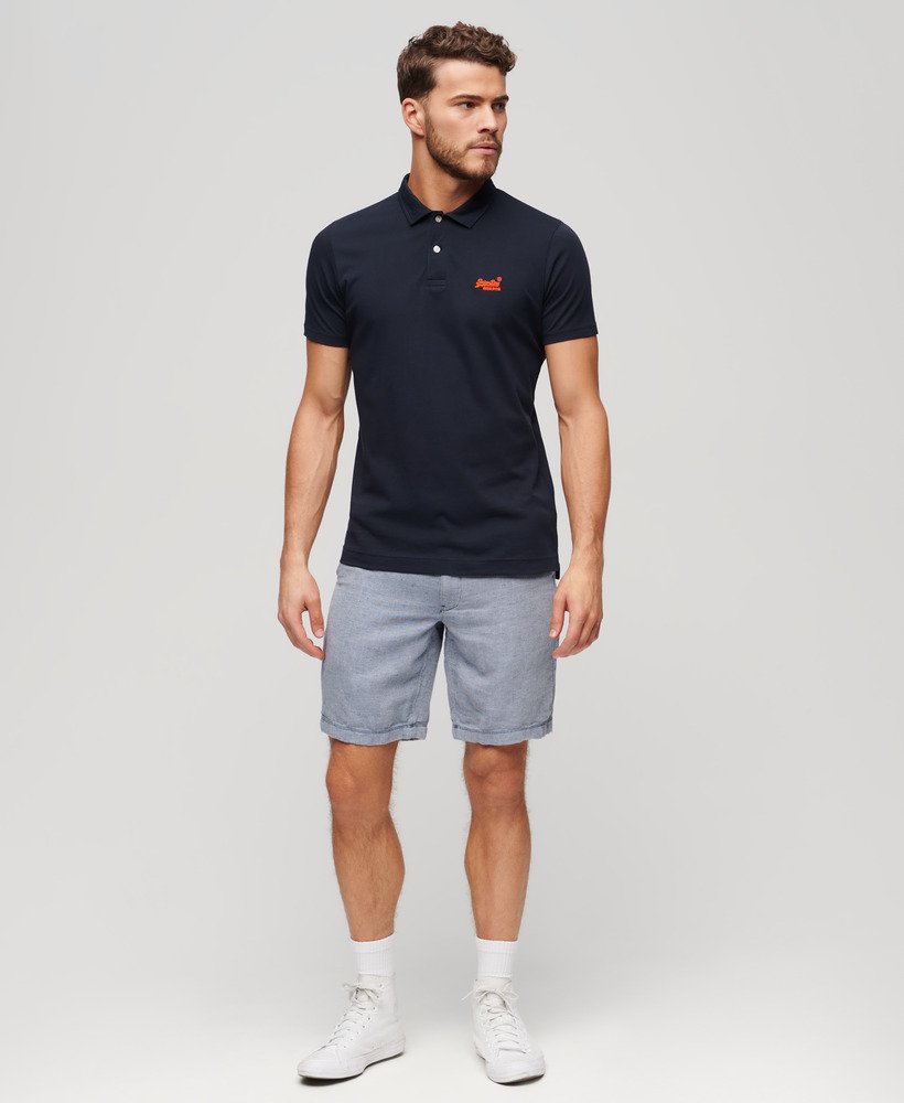 linnen shorts met trekkoord in navyoptic