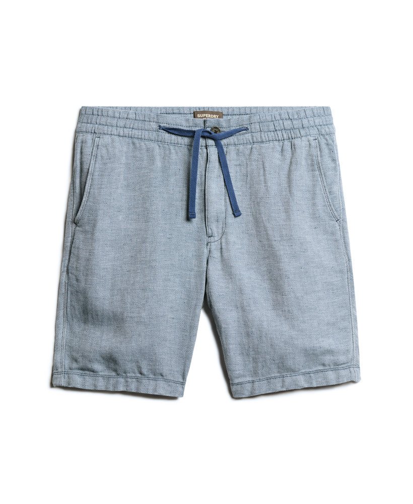 linnen shorts met trekkoord in navyoptic