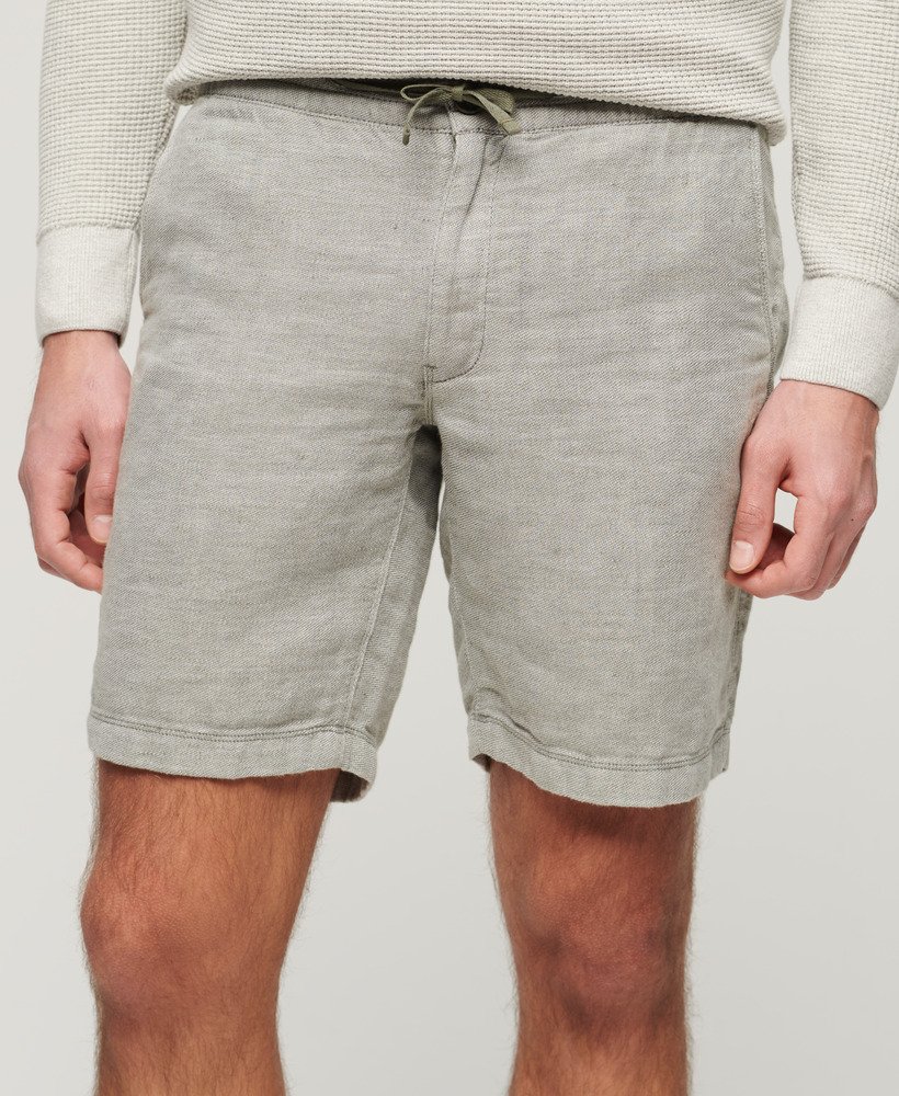 linnen shorts met trekkoord in opticgrijs