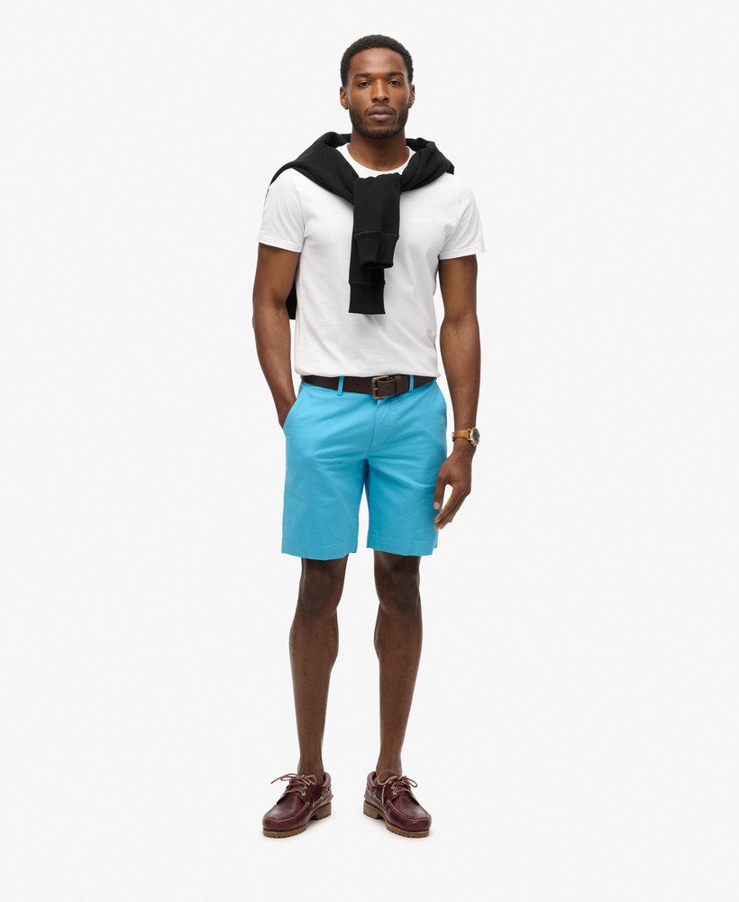 stretch chino shorts in toekanblauw
