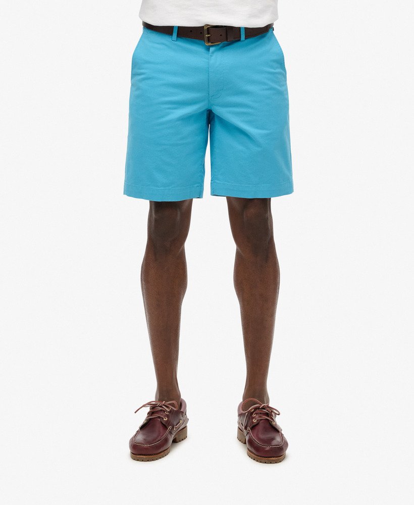 stretch chino shorts in toekanblauw