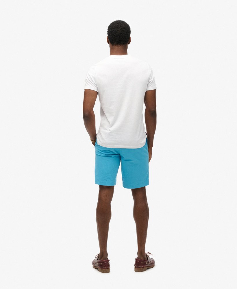 stretch chino shorts in toekanblauw