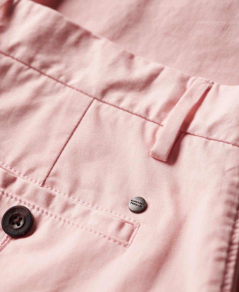 stretch chino shorts in roze zonsondergang