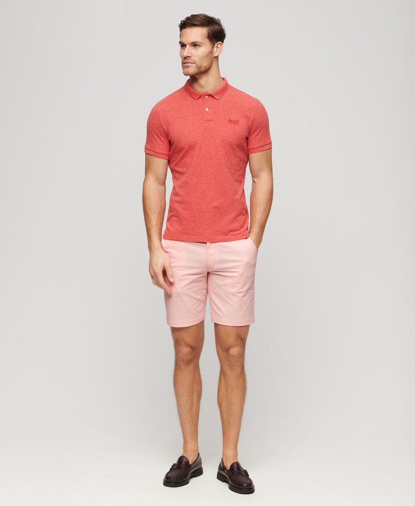 stretch chino shorts in roze zonsondergang