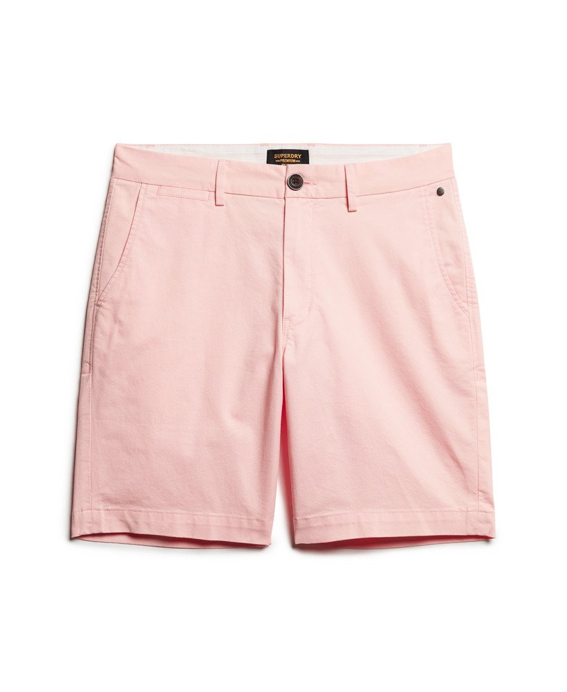 stretch chino shorts in roze zonsondergang