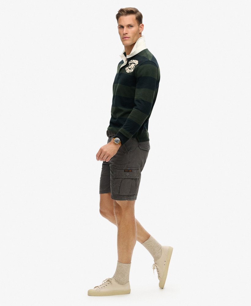 stevige cargoshorts in gewassen grijs.