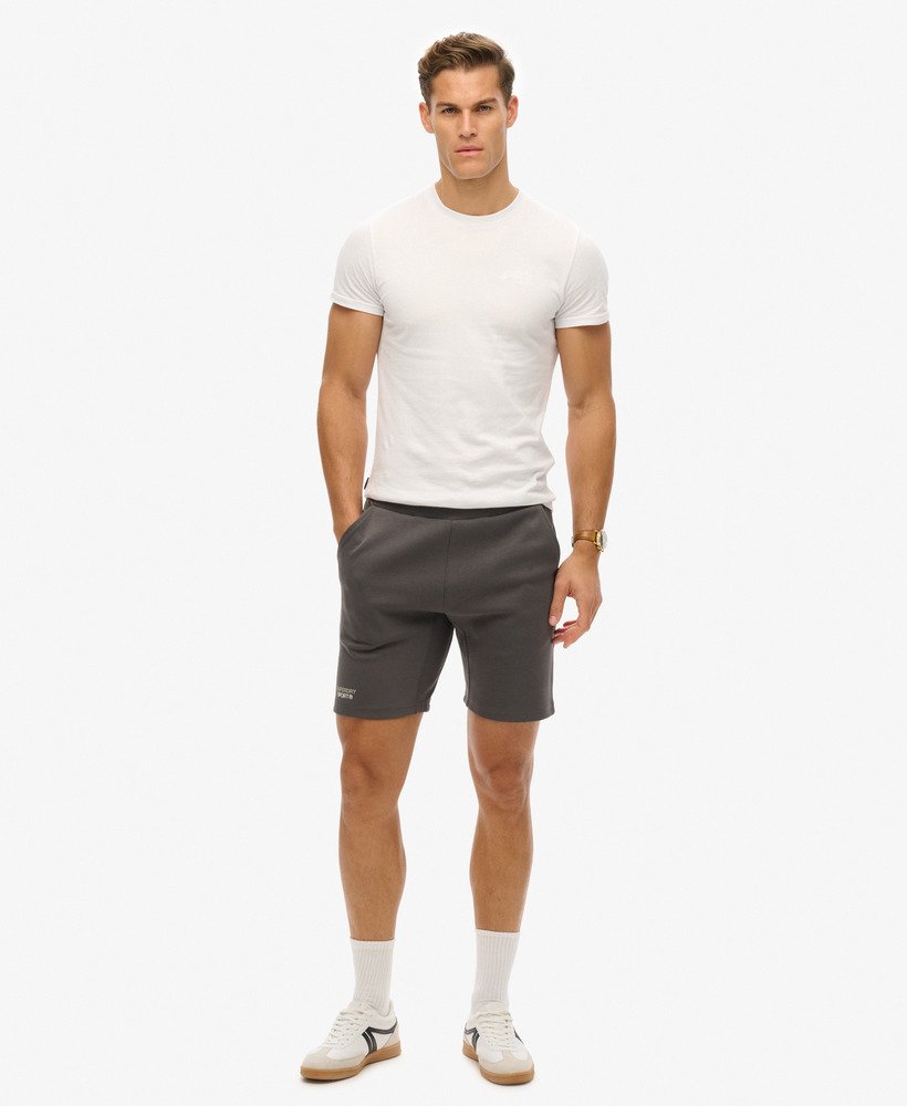 sport tech logo tapered shorts in donker leigrijs