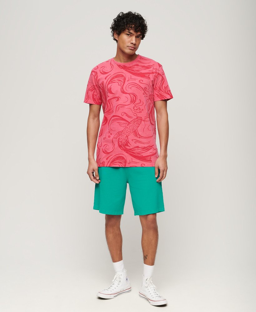 vintage gewassen shorts in parasailinggroen