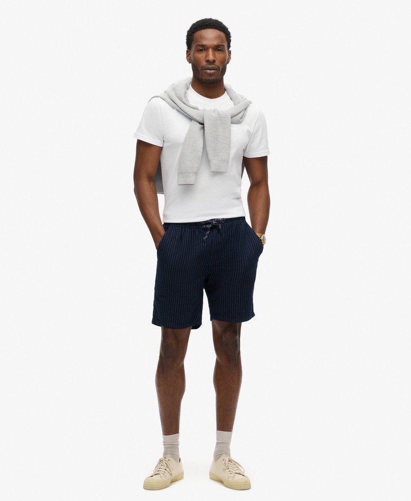 indigo bermuda shorts in twin ticking navy