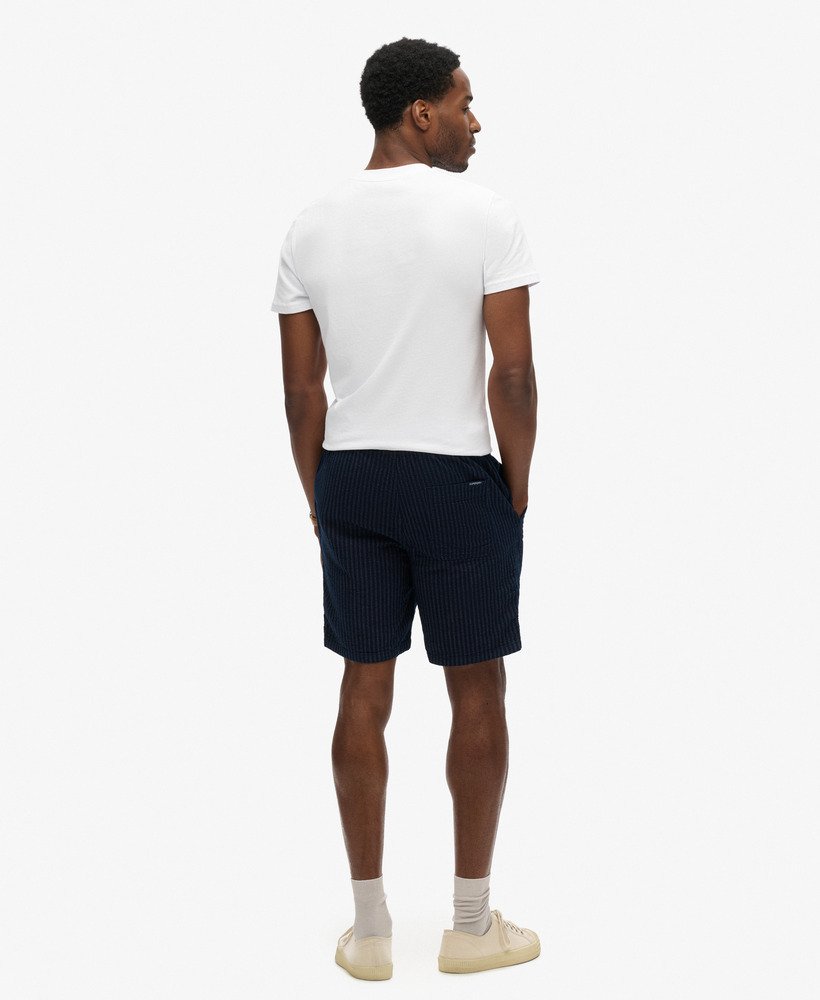 indigo bermuda shorts in twin ticking navy