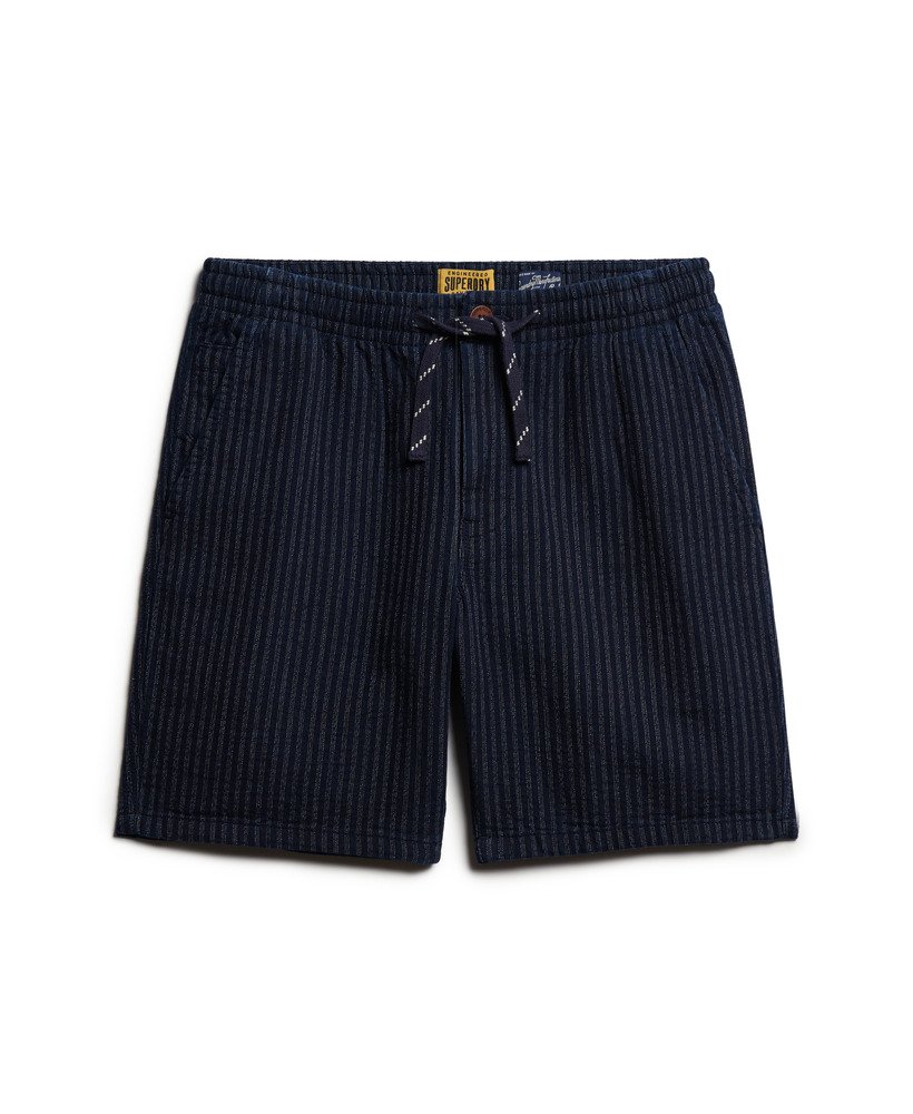 indigo bermuda shorts in twin ticking navy