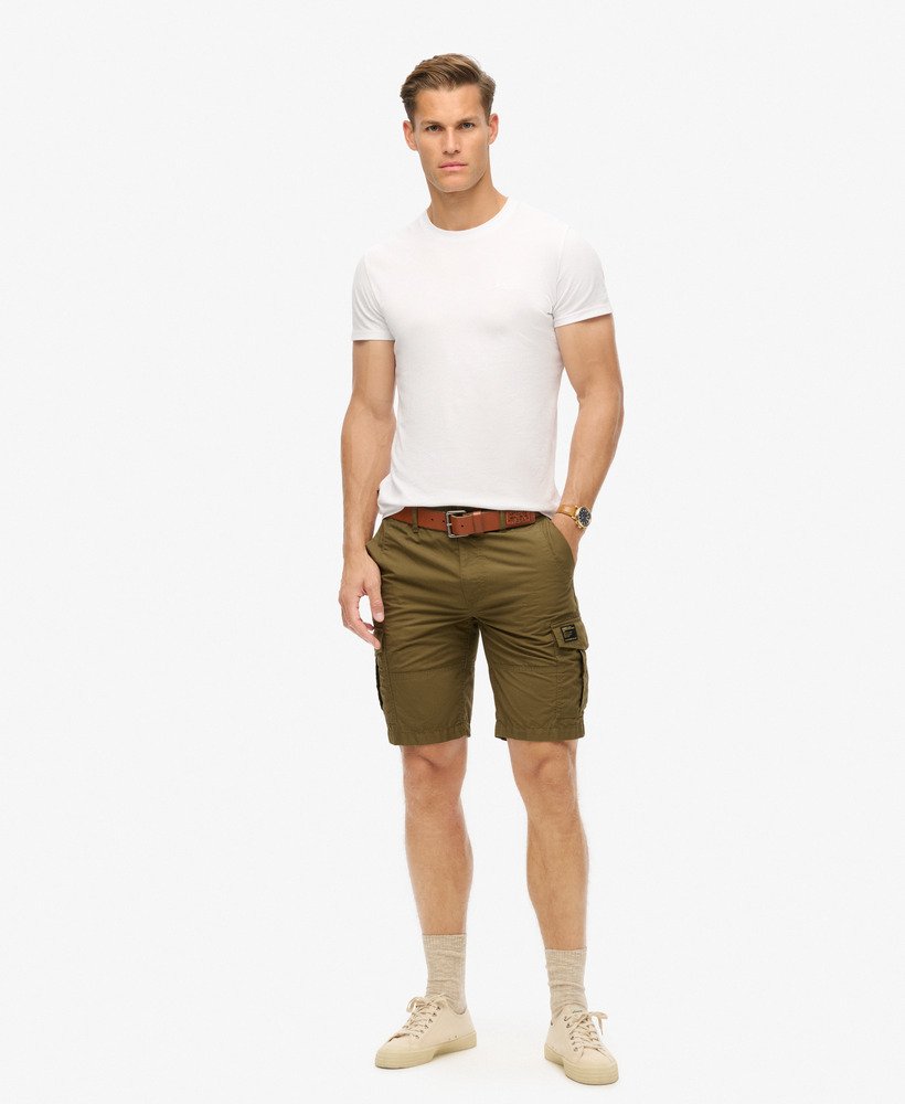 cargo shorts met parachute-effect in authentiek kaki