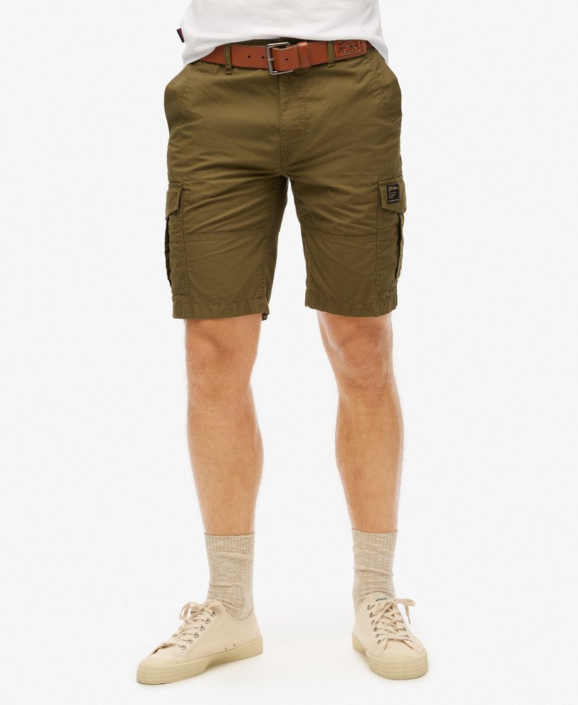 cargo shorts met parachute-effect in authentiek kaki