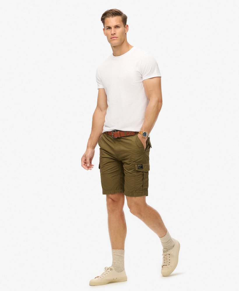 cargo shorts met parachute-effect in authentiek kaki