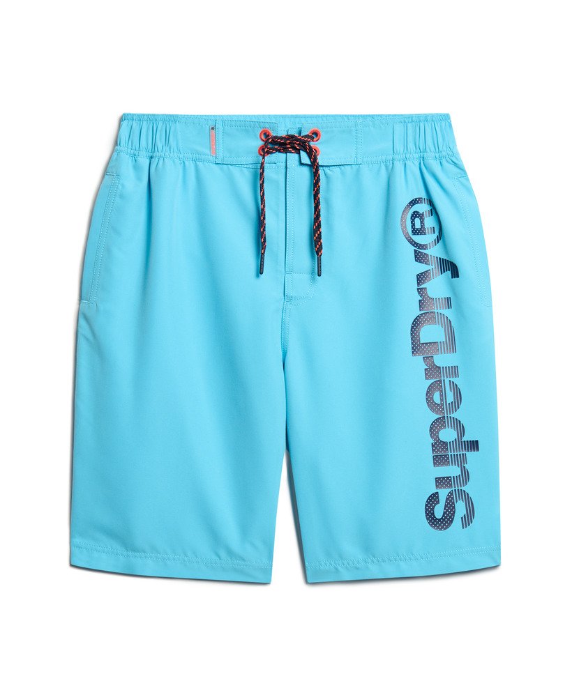 klassieke boardshorts in oceaanblauw