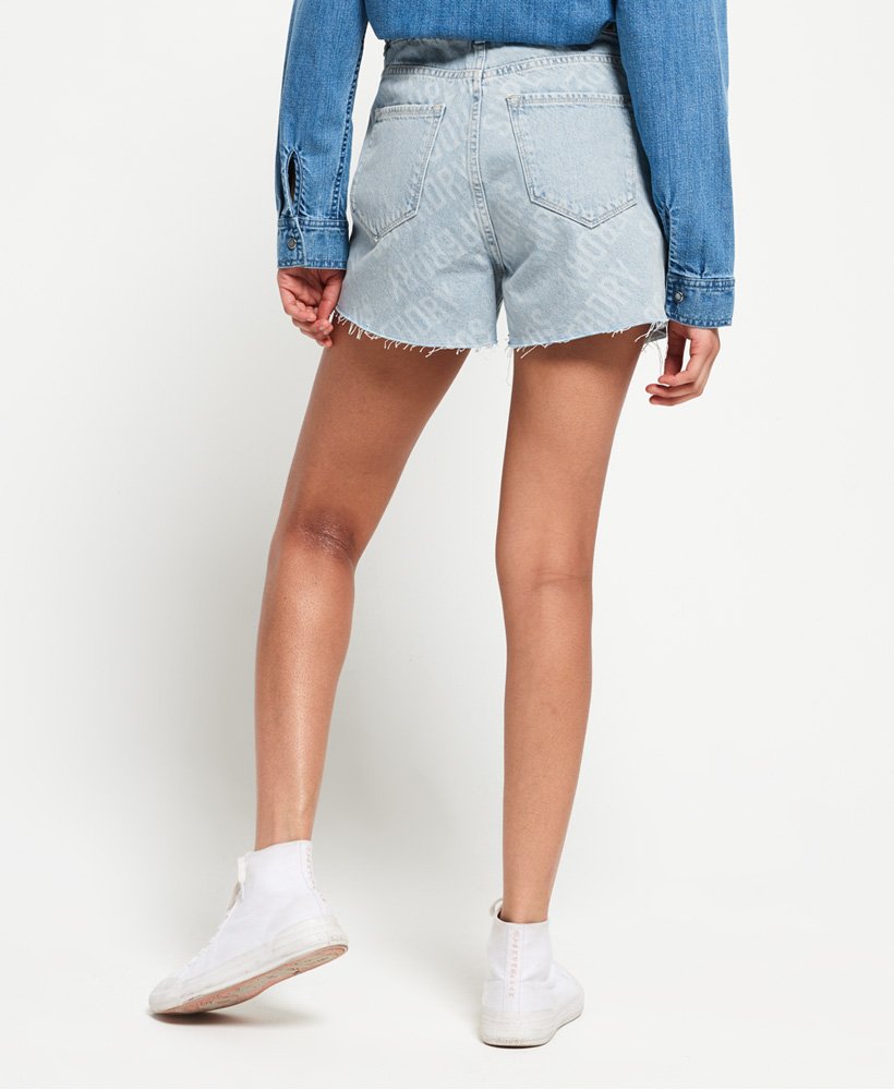 ruby cut off shorts in laser blue