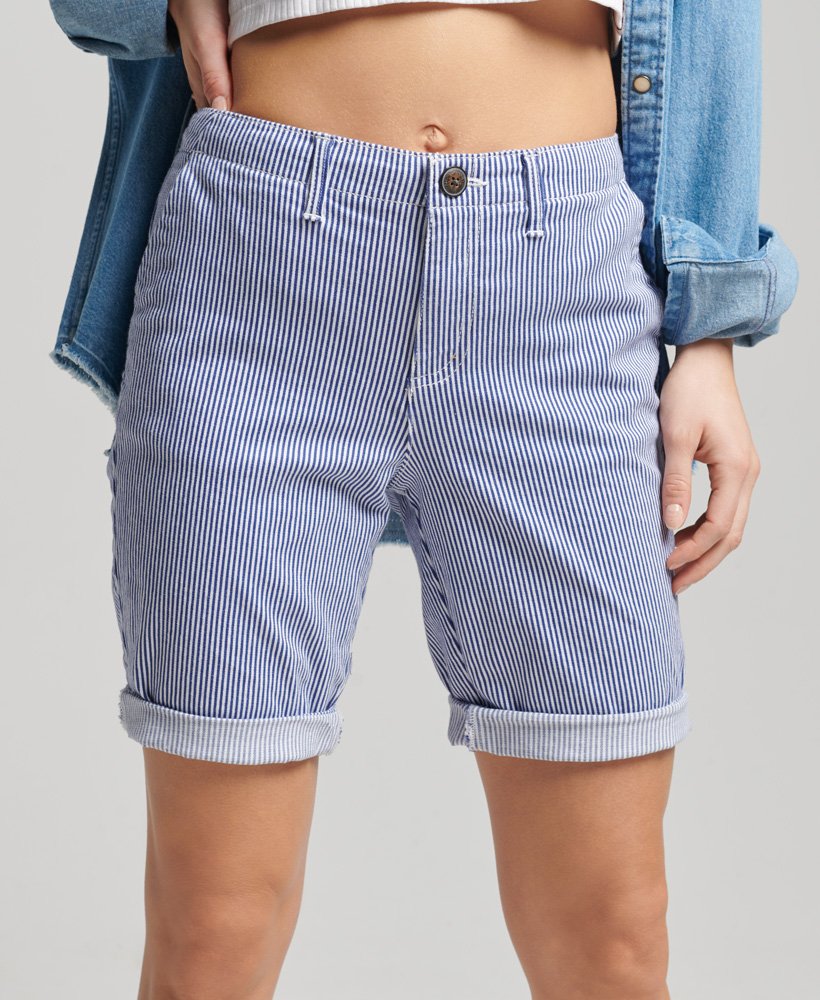 city chino shorts in navy stripe