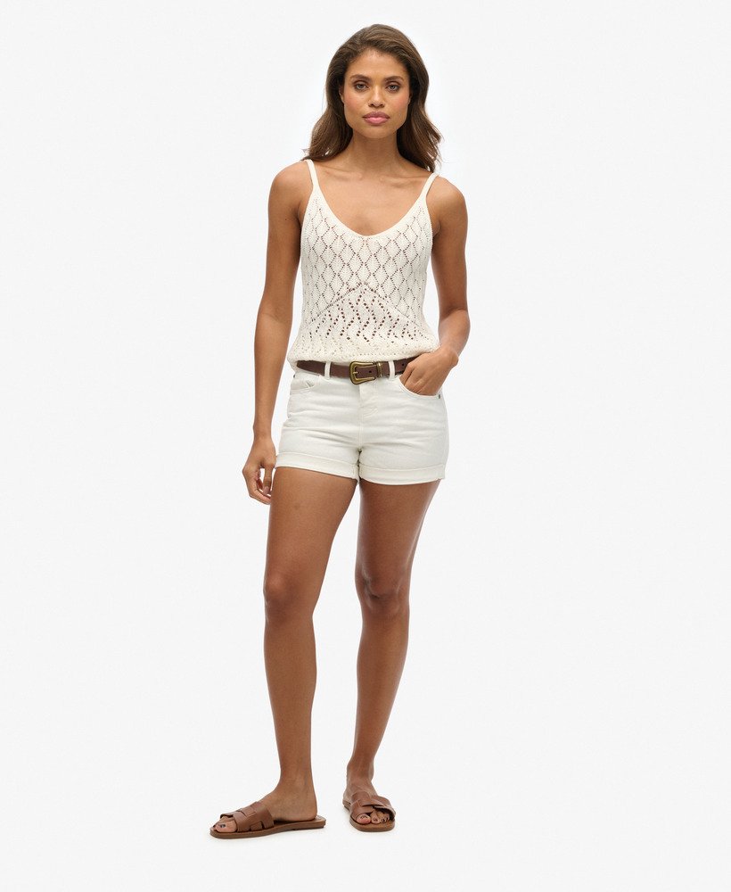 steph boyfriend short in denim optic white